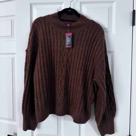 Vince Camuto Toasted Cable Knit Mock Neck Sweater - XL - Picture 5 of 9